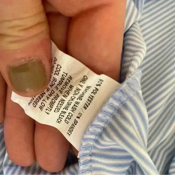 Greyson Mens Polo Striped Blue White XXL - Picture 7 of 8